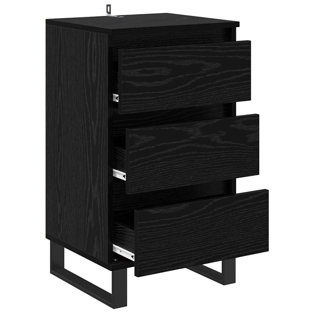 Credenza con cassetto Rovere nero Legno multistrato