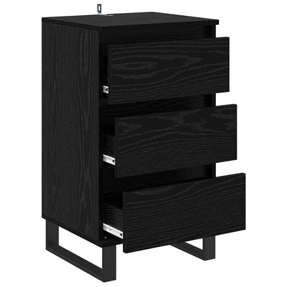Credenza con cassetto Rovere nero Legno multistrato