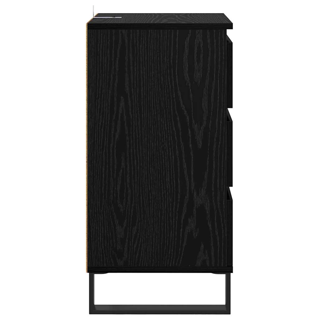 Credenza con cassetto Rovere nero Legno multistrato