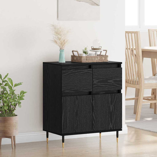 Credenza con cassetto Rovere Nero 60 x 35 x 70 cm