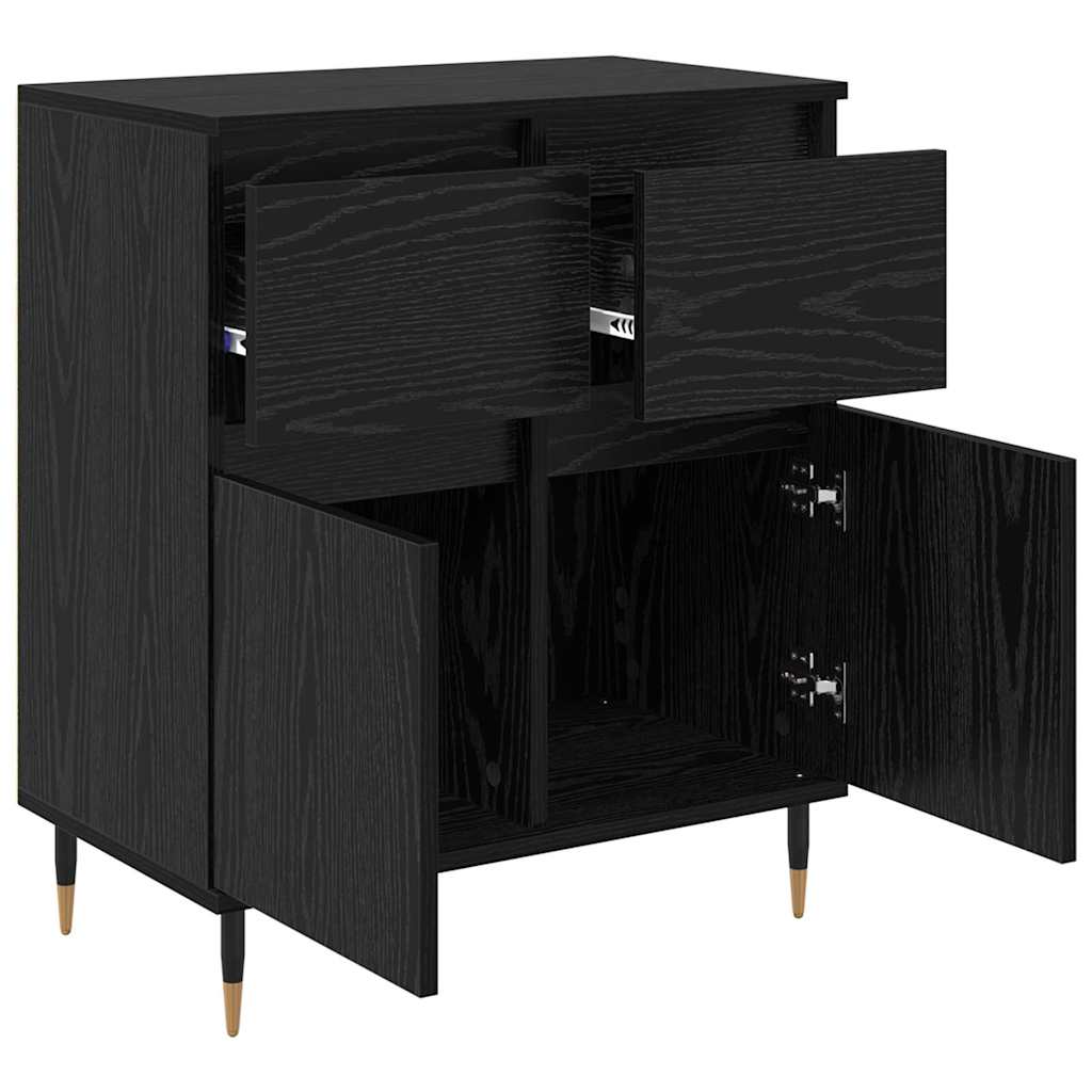 Credenza con cassetto Rovere Nero 60 x 35 x 70 cm