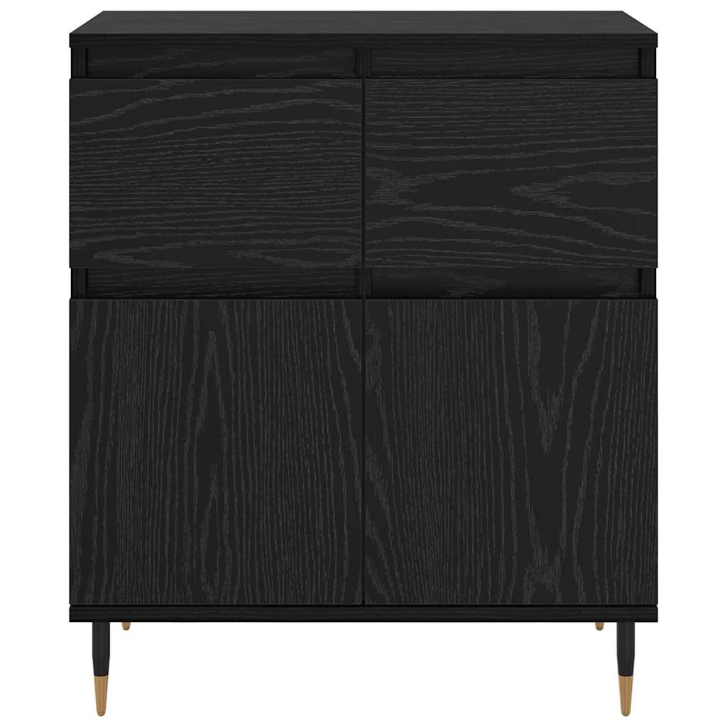 Credenza con cassetto Rovere Nero 60 x 35 x 70 cm