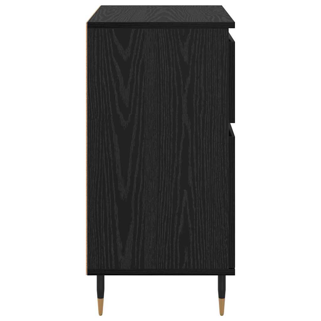 Credenza con cassetto Rovere Nero 60 x 35 x 70 cm