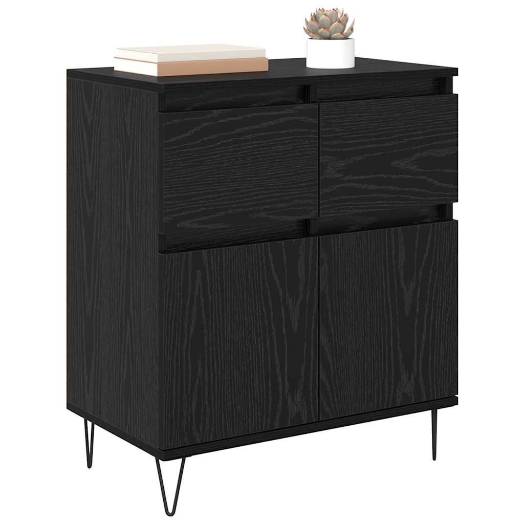 Credenza con cassetto Rovere Nero 60 x 35 x 70 cm