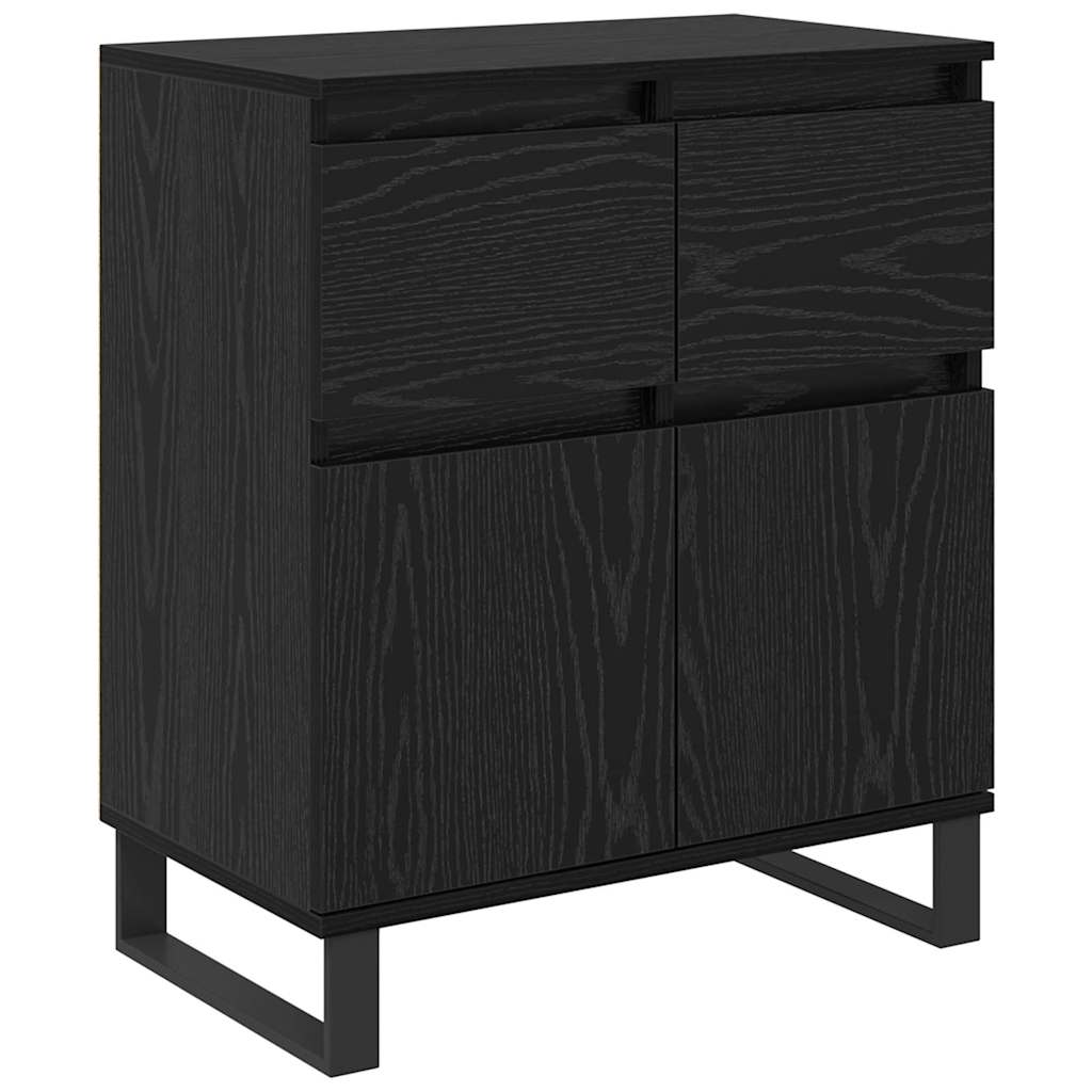 Credenza con cassetto Rovere Nero 60 x 35 x 70 cm