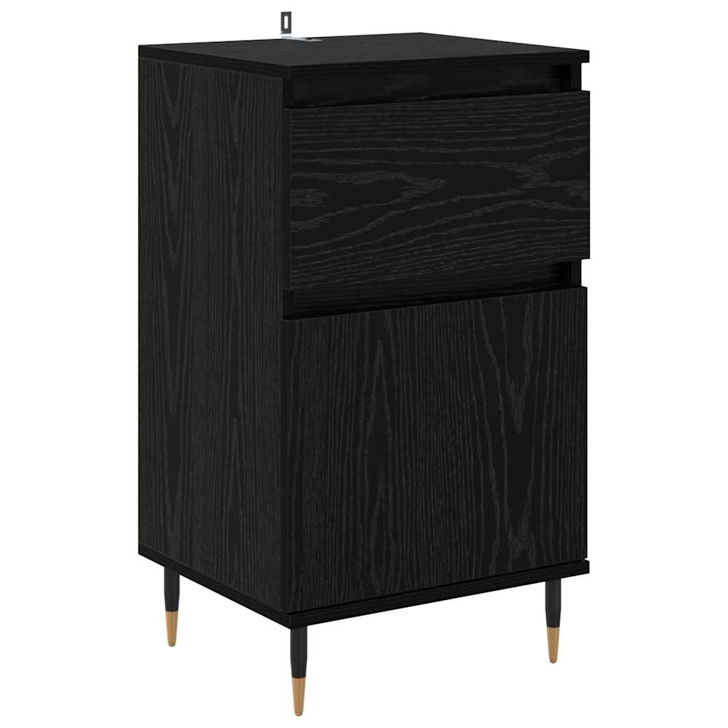 Credenza con cassetto Rovere Nero 40 x 35 x 70 cm