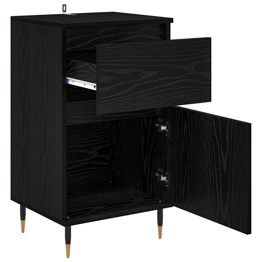 Credenza con cassetto Rovere Nero 40 x 35 x 70 cm