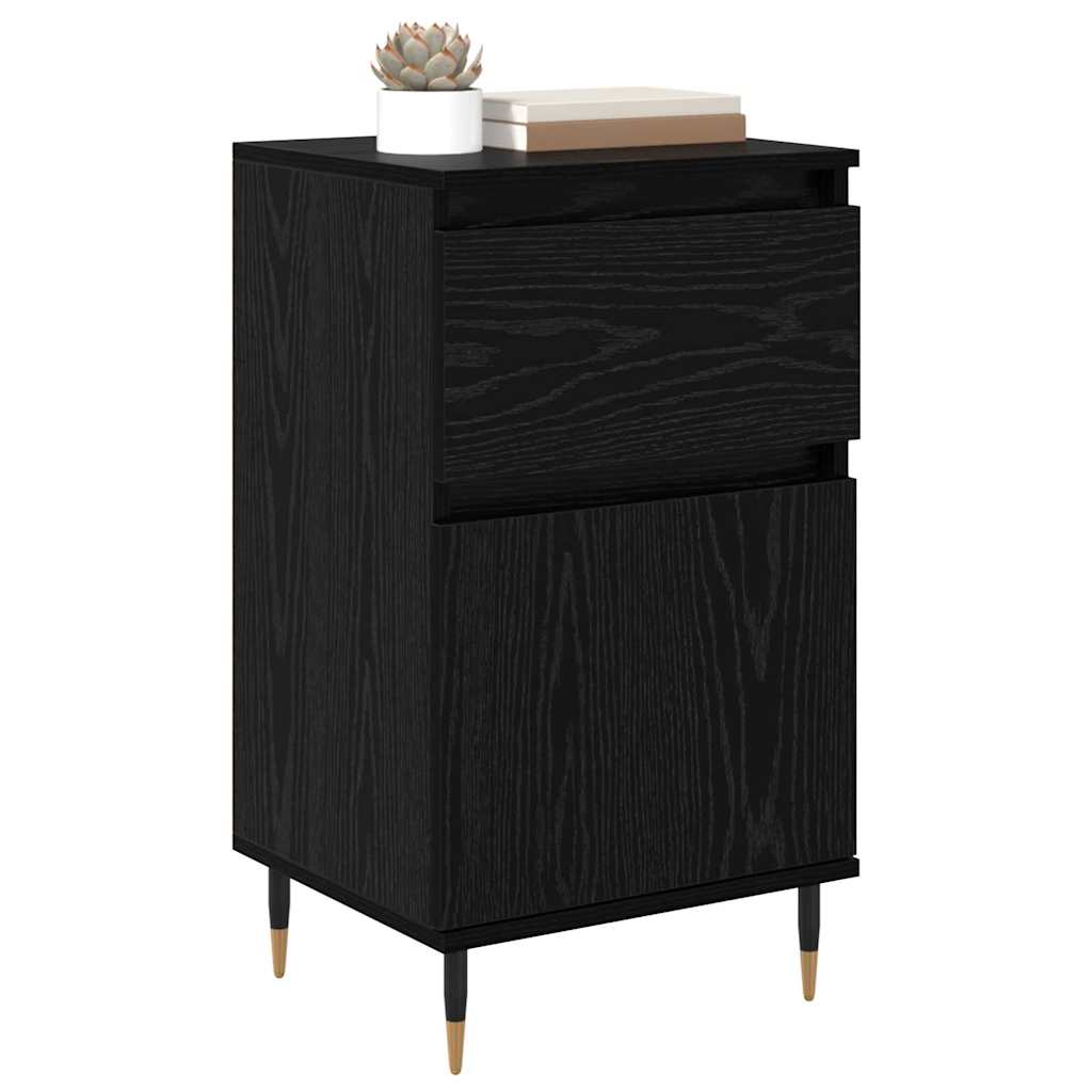 Credenza con cassetto Rovere Nero 40 x 35 x 70 cm