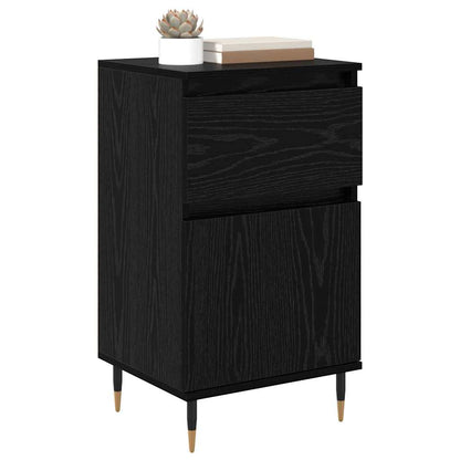 Credenza con cassetto Rovere Nero 40 x 35 x 70 cm