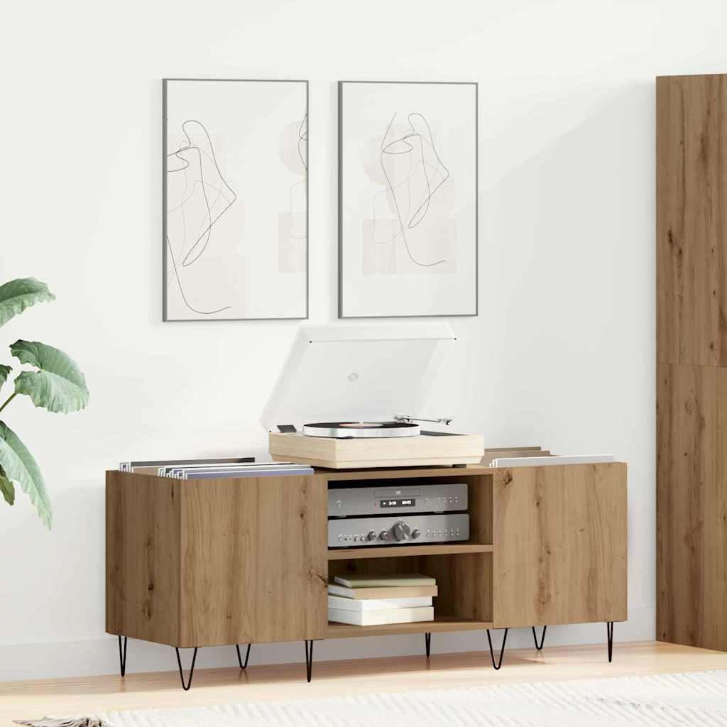 Mobile porta vinili Rovere artigianale 121 x 38 x 48 cm | homemem39