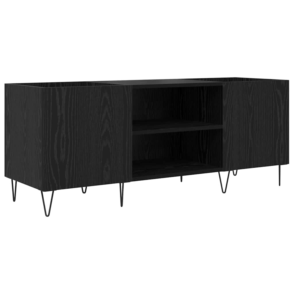 Mobile porta vinili con porta Rovere Nero 121 x 38 x 48 cm | homemem39