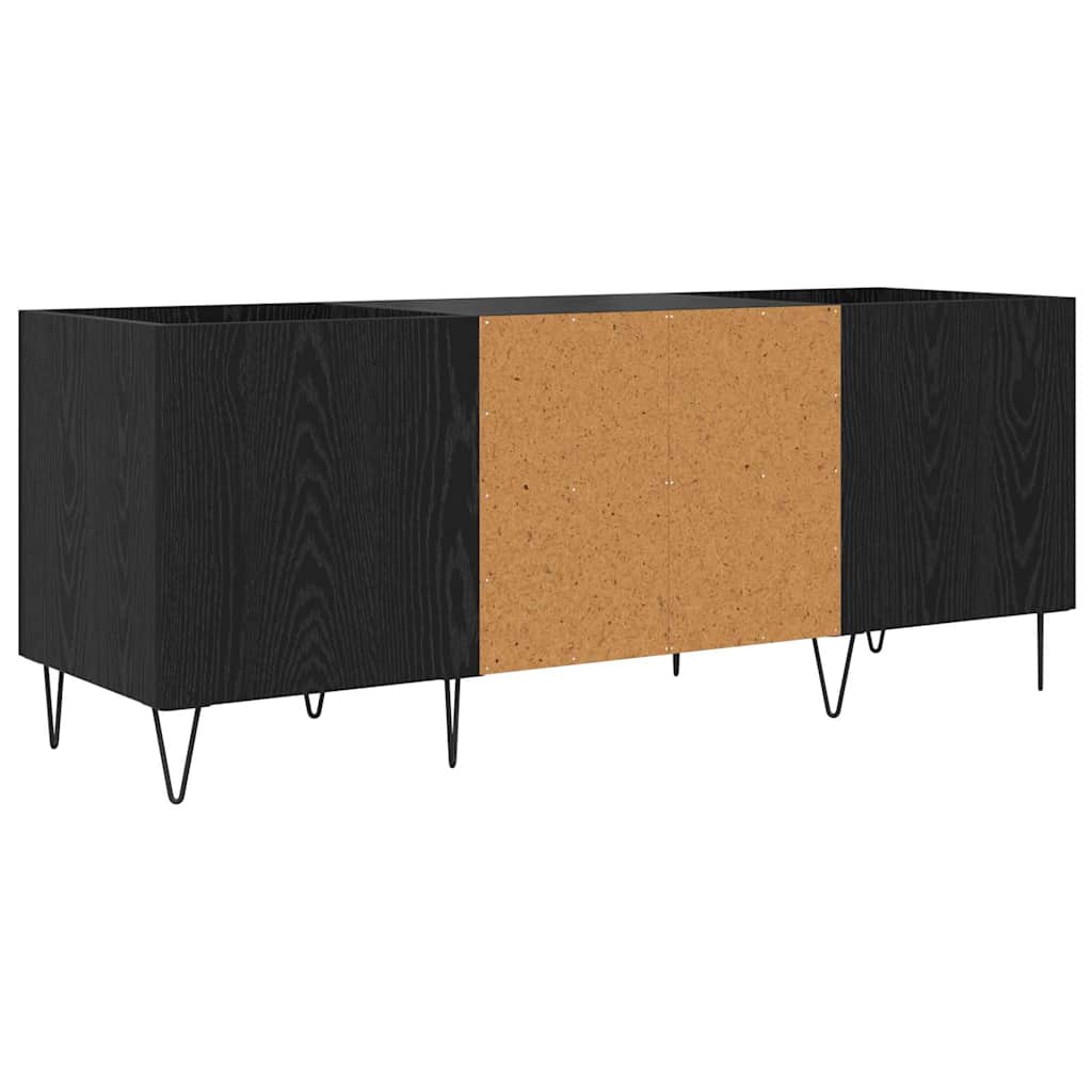 Mobile porta vinili con porta Rovere Nero 121 x 38 x 48 cm | homemem39