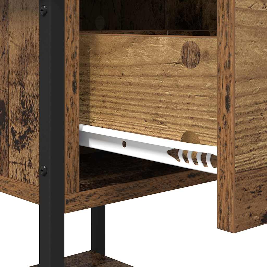 Comodino con cassetto 2 pcs Legno vecchio 34 x 35,5 x 45 cm | homemem39