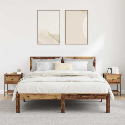 Comodino con cassetto 2 pcs Legno vecchio 34 x 35,5 x 45 cm | homemem39