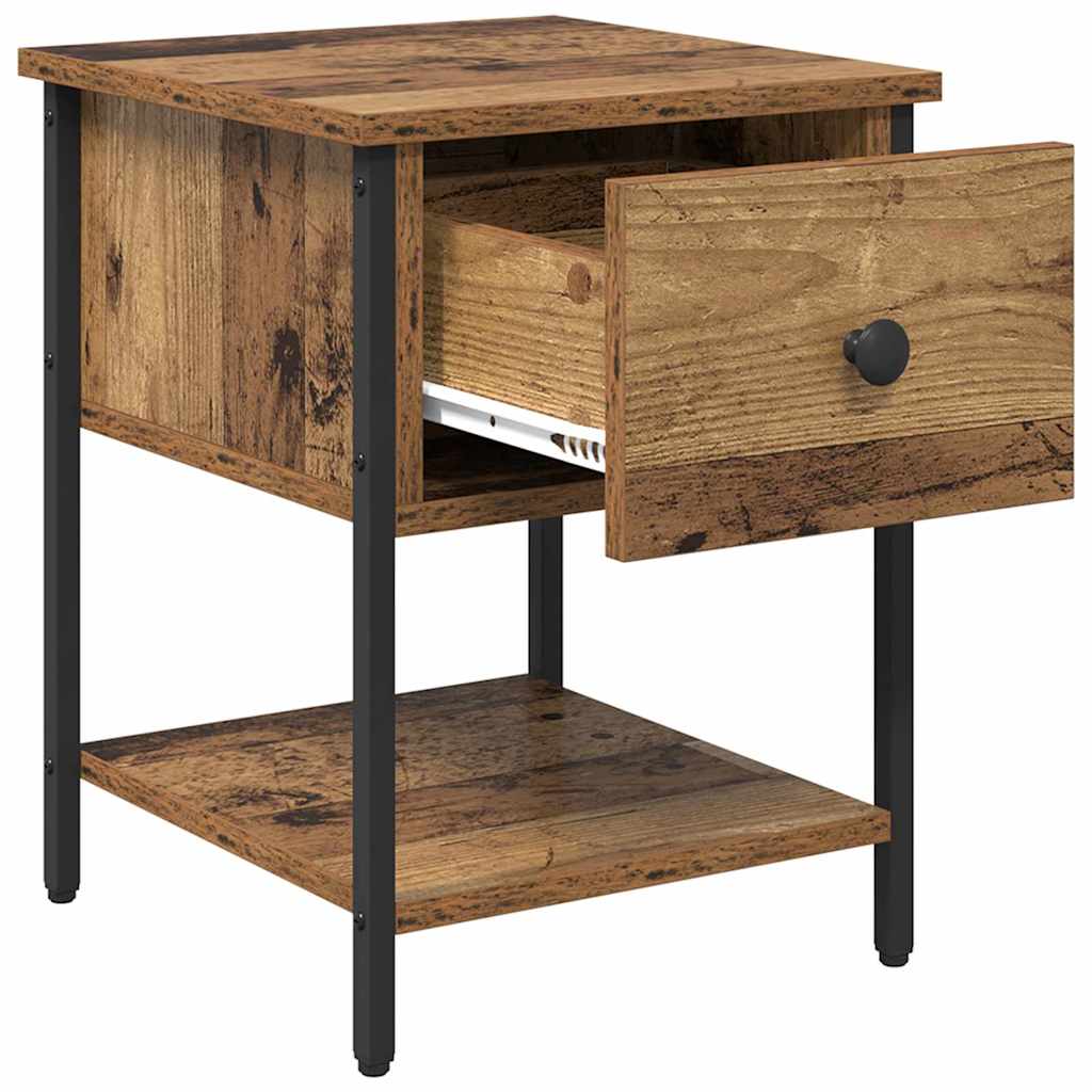 Comodino con cassetto 2 pcs Legno vecchio 34 x 35,5 x 45 cm | homemem39
