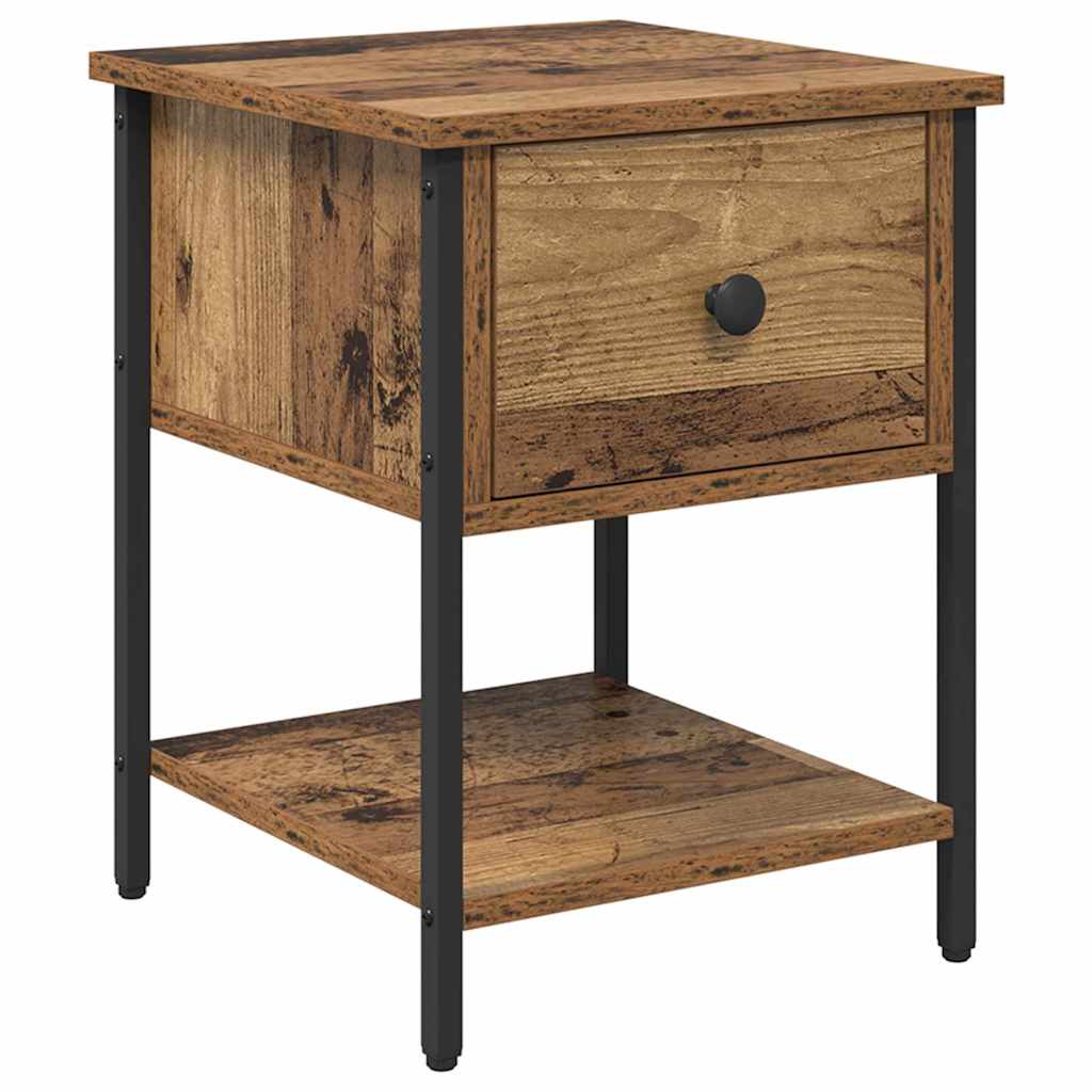 Comodino con cassetto 2 pcs Legno vecchio 34 x 35,5 x 45 cm | homemem39