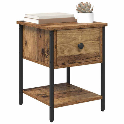 Comodino con cassetto 2 pcs Legno vecchio 34 x 35,5 x 45 cm