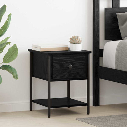 Comodino Rovere Nero 34 x 35,5 x 45 cm Legno multistrato