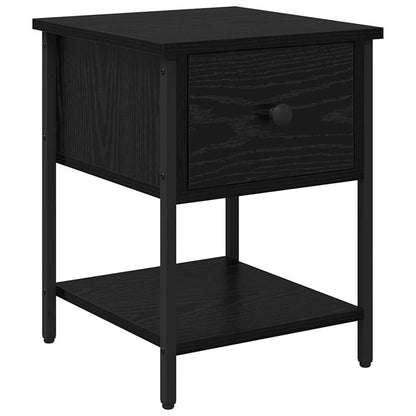 Comodino Rovere Nero 34 x 35,5 x 45 cm Legno multistrato