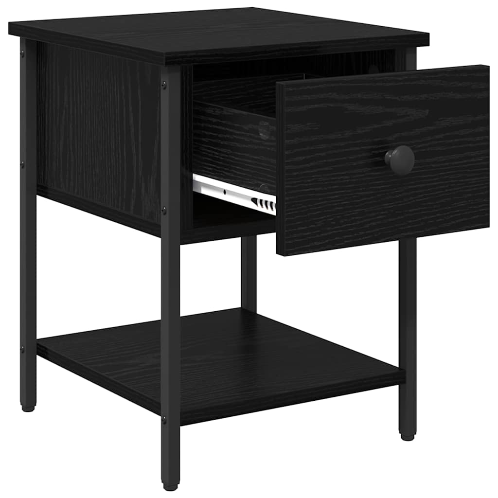 Comodino Rovere Nero 34 x 35,5 x 45 cm Legno multistrato | homemem39