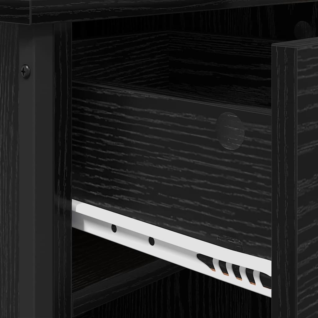 Armadio da Notte Rovere nero 40 x 42 x 50 cm Legno multistrato