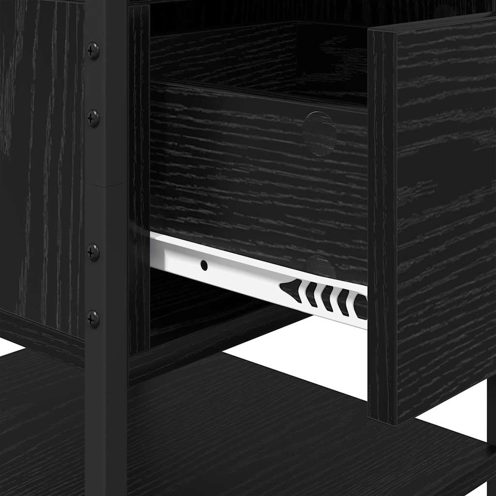 Armadio da Notte con cassetto 2 pcs Rovere nero 40 x 42 x 56 cm