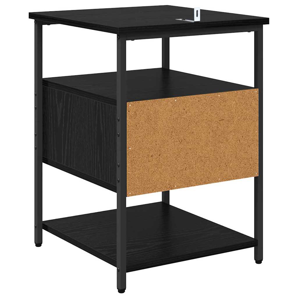 Armadio da Notte con cassetto 2 pcs Rovere nero 40 x 42 x 56 cm