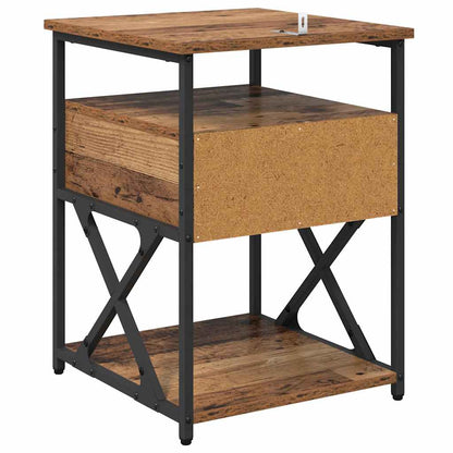 Armadio da Notte con cassetto Legno vecchio 40 x 42 x 55 cm