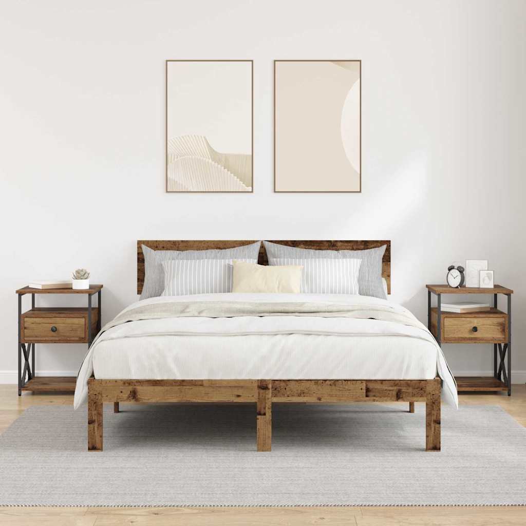 Armadio da Notte 2 pcs Legno vecchio 40 x 42 x 55 cm