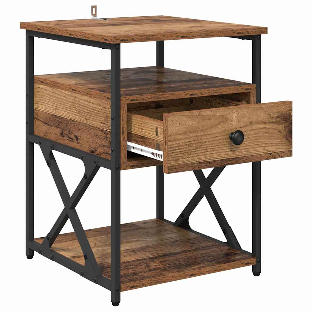 Armadio da Notte 2 pcs Legno vecchio 40 x 42 x 55 cm