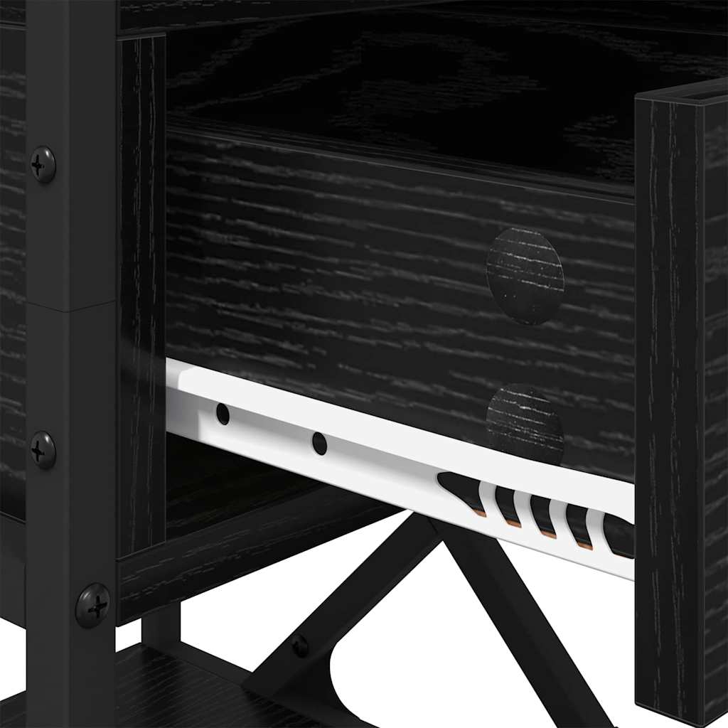 Armadio da Notte con cassetto 2 pcs Rovere nero 40 x 42 x 55 cm