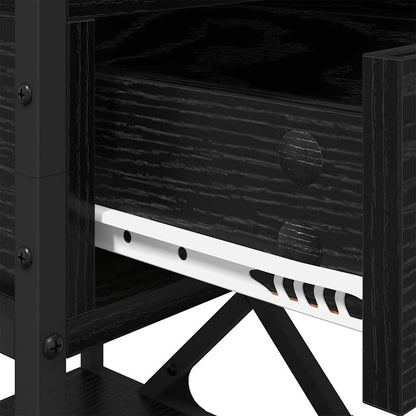 Armadio da Notte con cassetto 2 pcs Rovere nero 40 x 42 x 55 cm