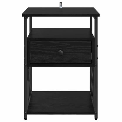 Armadio da Notte con cassetto 2 pcs Rovere nero 40 x 42 x 55 cm