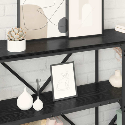 Tavolo consolle Rovere Nero 160 x 30 x 75 cm Legno multistrato | homemem39