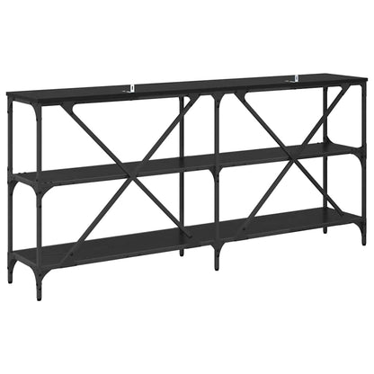 Tavolo consolle con lo scaffale Rovere Nero 160 x 30 x 75 cm