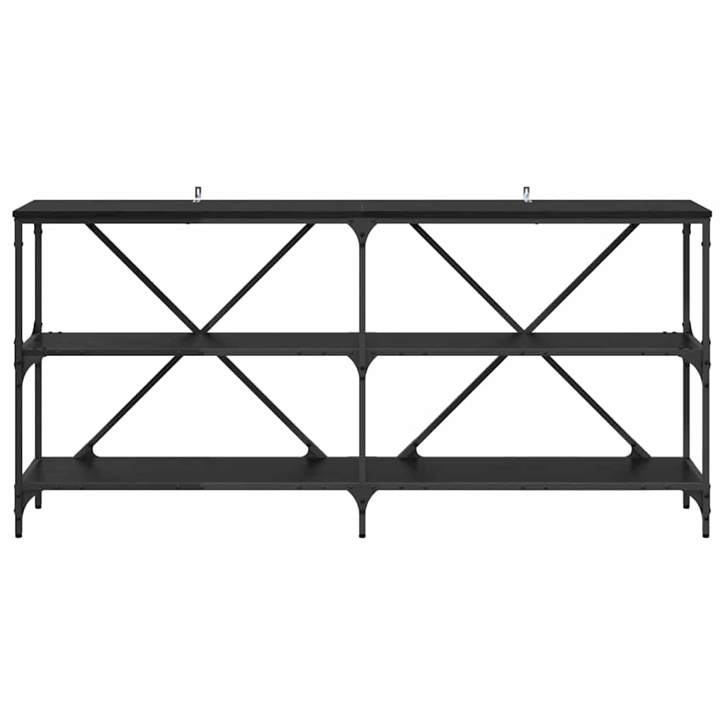 Tavolo consolle con lo scaffale Rovere Nero 160 x 30 x 75 cm