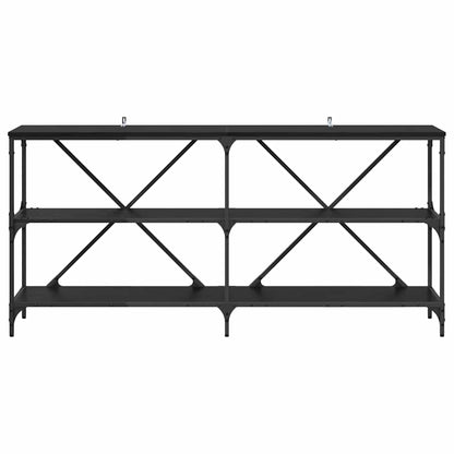 Tavolo consolle con lo scaffale Rovere Nero 160 x 30 x 75 cm