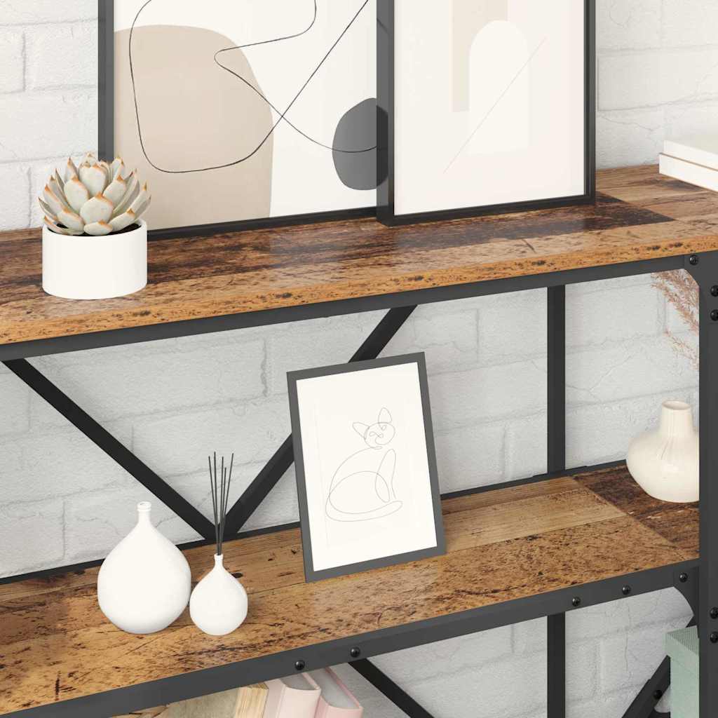 Tavolo consolle con lo scaffale Legno vecchio 180 x 30 x 75 cm