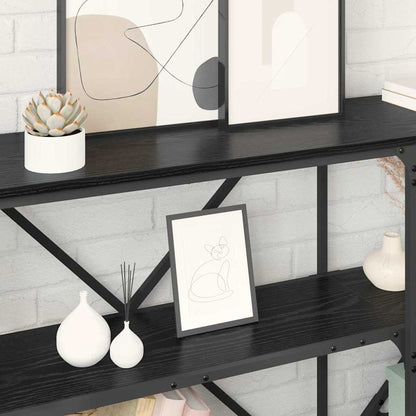 Tavolo consolle con lo scaffale Rovere Nero 180 x 30 x 75 cm