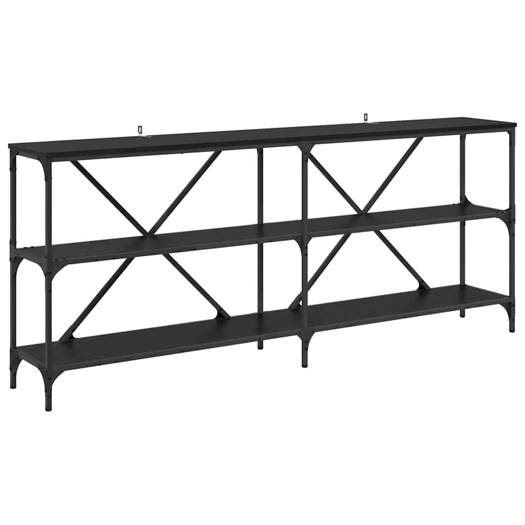 Tavolo consolle con lo scaffale Rovere Nero 180 x 30 x 75 cm