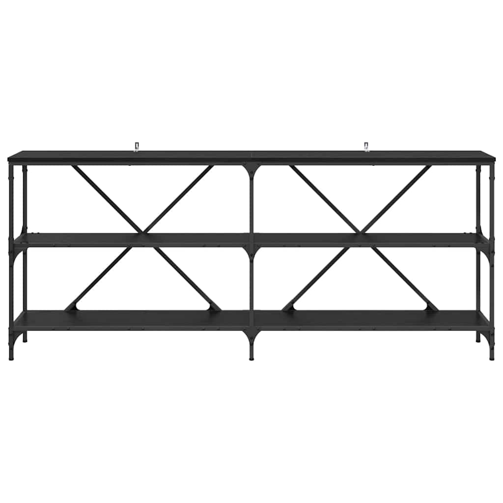 Tavolo consolle con lo scaffale Rovere Nero 180 x 30 x 75 cm