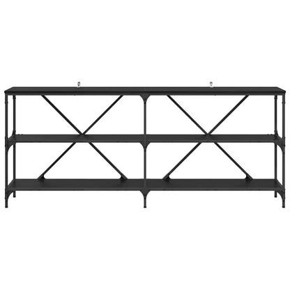 Tavolo consolle con lo scaffale Rovere Nero 180 x 30 x 75 cm