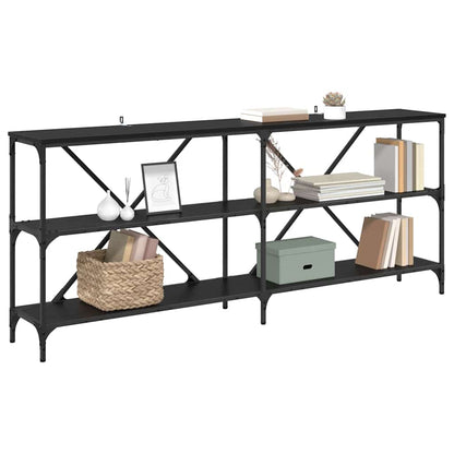 Tavolo consolle con lo scaffale Rovere Nero 180 x 30 x 75 cm