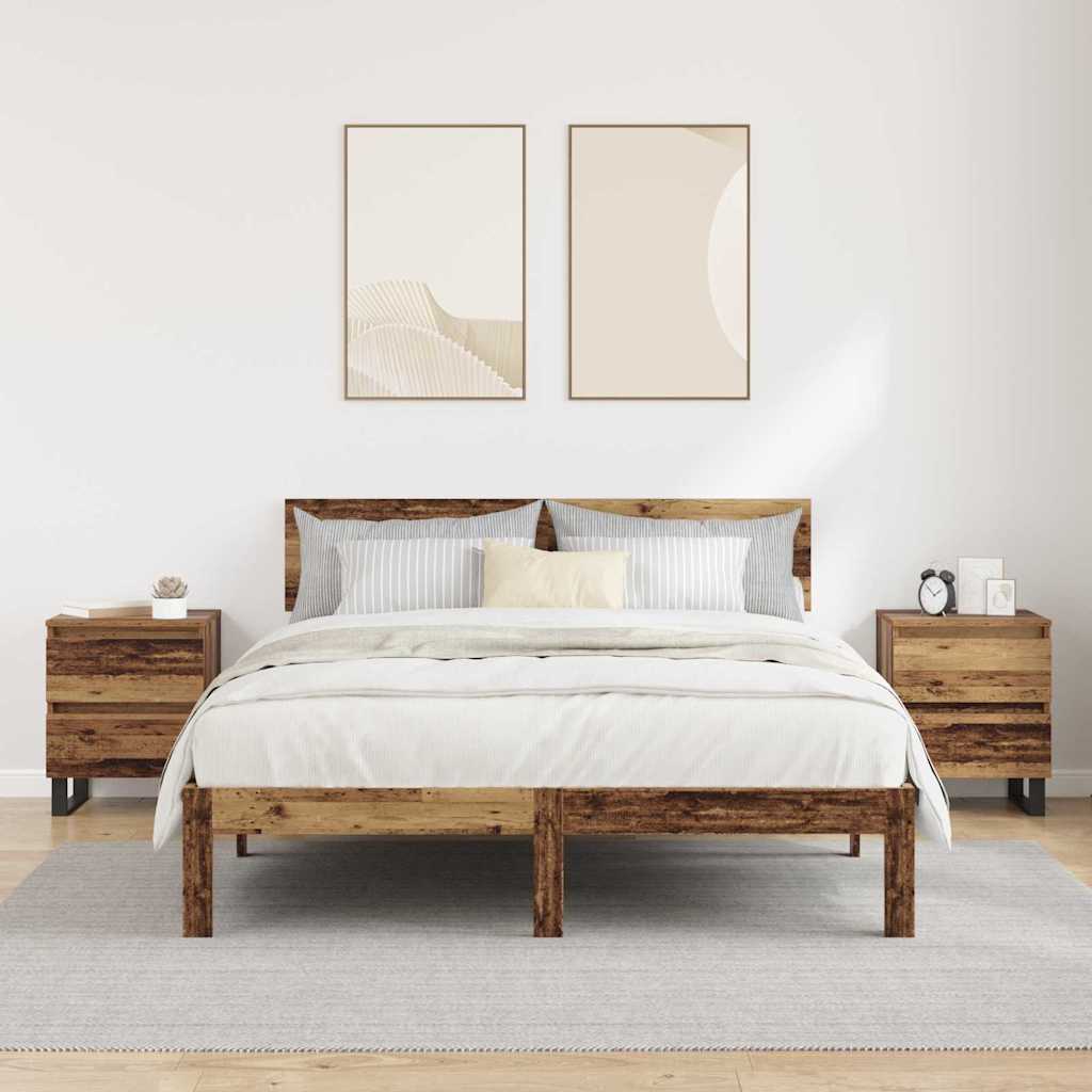 Armadio da Notte 2 pcs Legno vecchio 40 x 35 x 50 cm