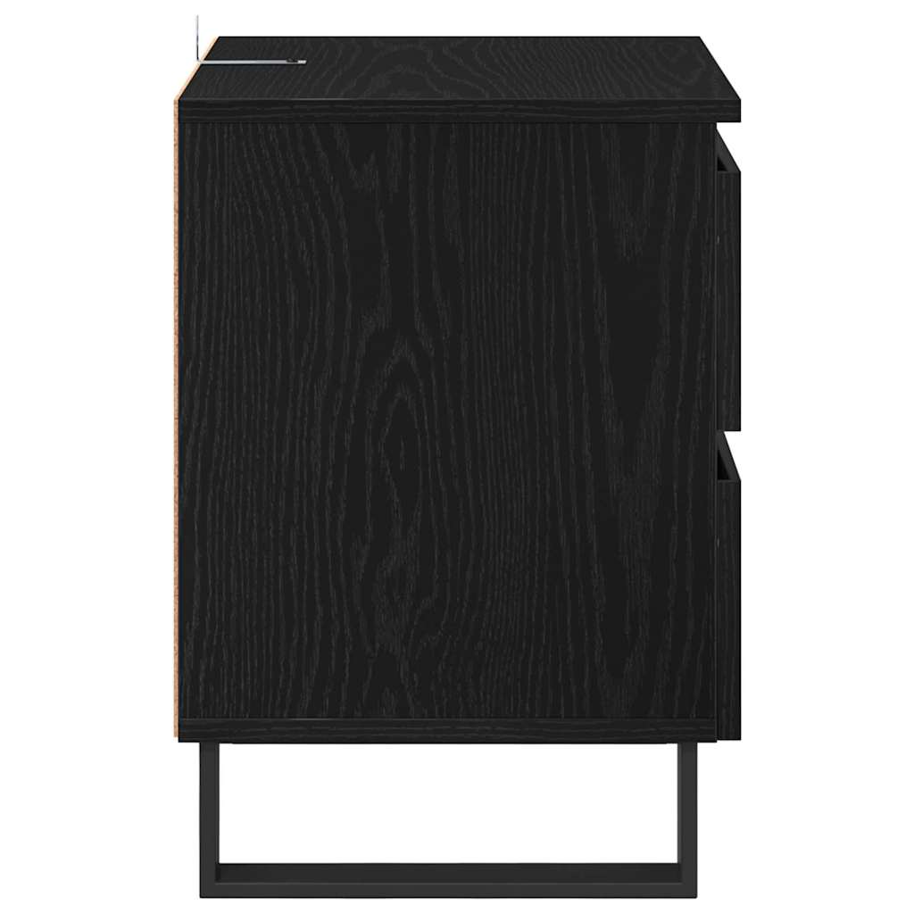 Armadio da Notte con cassetto 2 pcs Rovere nero 40 x 35 x 50 cm