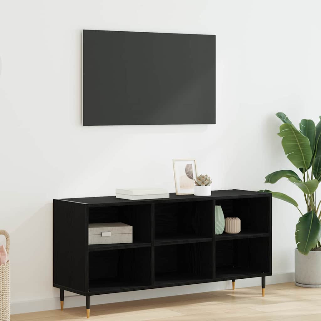 Mobile TV Rovere Nero 103,5 x 30 x 50 cm Legno multistrato