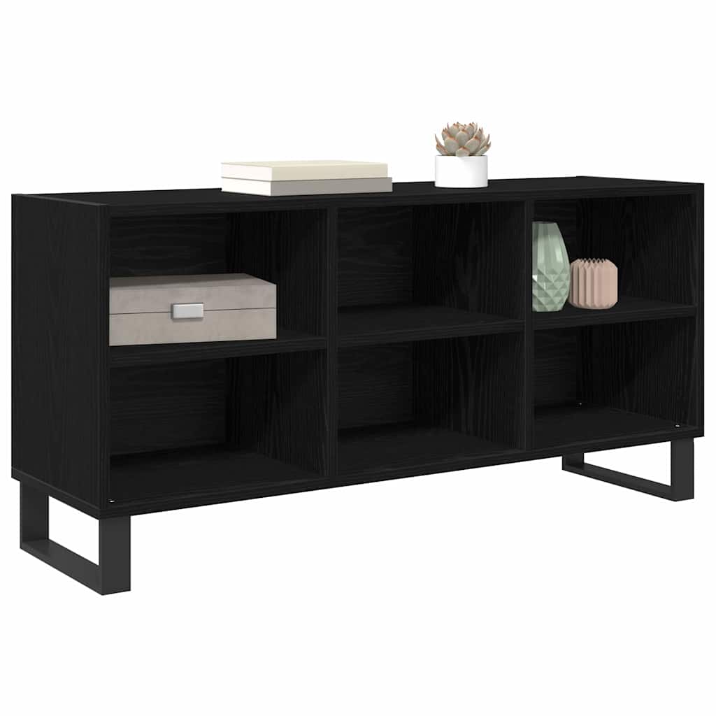 Mobile TV Rovere Nero 103,5 x 30 x 50 cm Legno multistrato