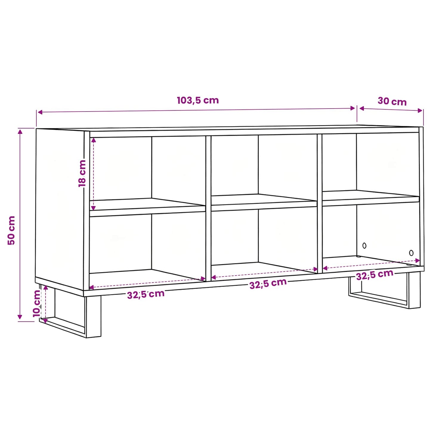 Mobile TV Rovere Nero 103,5 x 30 x 50 cm Legno multistrato