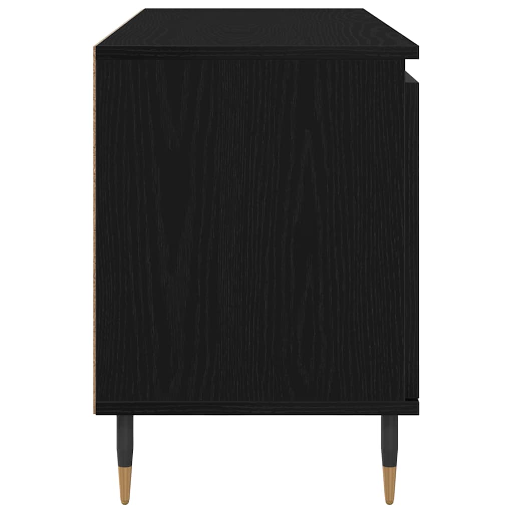Mobile TV 104 x 35 x 50 cm Rovere Nero Legno ingegnerizzato