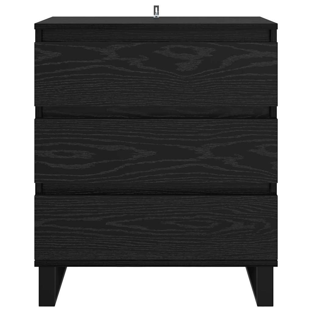 Credenza Rovere Nero 60 x 35 x 70 cm Legno multistrato